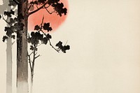 Aesthetic vintage Japanese nature background