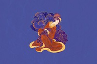 Aesthetic vintage Japanese woman illustration