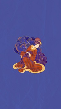 Vintage Japanese woman mobile wallpaper