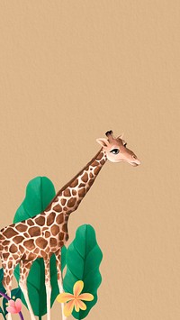 Giraffe mobile wallpaper, brown design