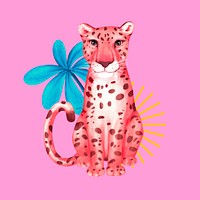 Pink cheetah, animal illustration