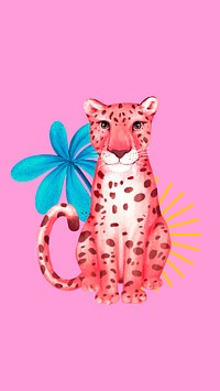 Pink cheetah mobile wallpaper, colorful design
