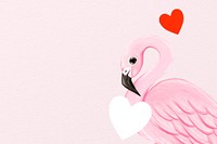 Cute flamingo background, pink design, animal illustration