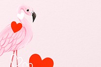 Cute flamingo background, pink design, animal illustration