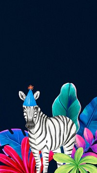 Zebra mobile wallpaper, black & colorful design