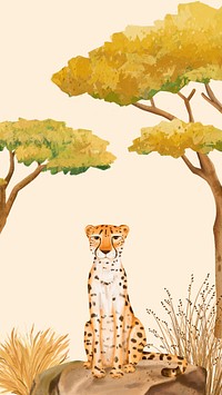 Cheetah iPhone wallpaper, yellow design