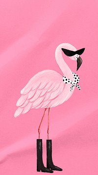 Cool flamingo iPhone wallpaper, pink design