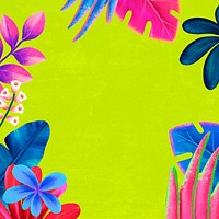 Colorful tropical frame background, botanical illustration