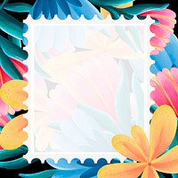 Colorful tropical frame background, botanical illustration