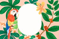 Tropical bird frame background, animal illustration