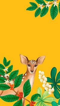 Yellow mobile wallpaper, deer animal design