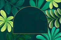 Tropical leaves frame background, botanical illustration