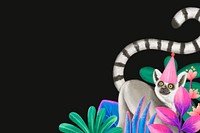Lemur wildlife background, animal illustration