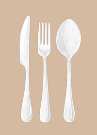 Spoon fork and knife, cutlery illustration