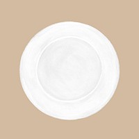 White plate, dish, kitchenware illustration psd