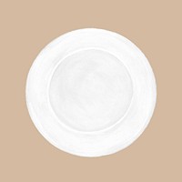 White plate, dish, kitchenware illustration