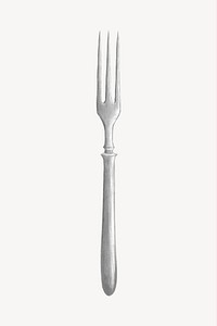 Silver grill fork, kitchenware illustration psd