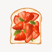 Strawberry cream cheese toast, breakfast food vector