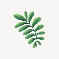 Tropical leaf collage element, botanical illustration psd