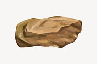 Brown rock collage element, stone illustration psd