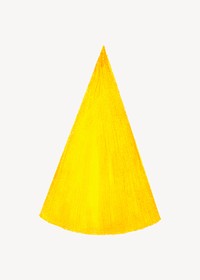 Yellow party hat collage element psd