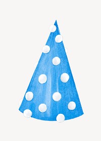 Party hat collage element, blue design