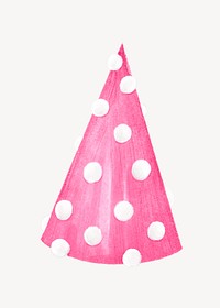 Party hat collage element, pink design psd