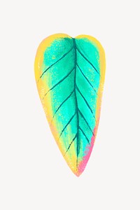 Colorful leaf collage element, botanical illustration