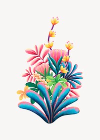 Funky flower, hand drawn illustration