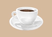 Espresso cup, hot coffee drink illustration vector