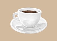 Espresso cup, hot coffee drink illustration