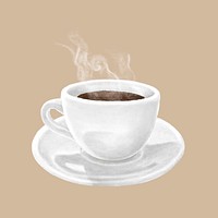 Espresso cup, hot coffee drink illustration