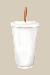 White soda cup, drinks illustration psd