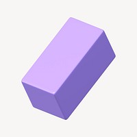 3D purple cuboid, geometric shape