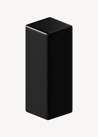 3D black cuboid, geometric shape