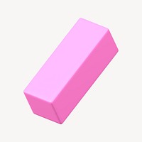 3D pink cuboid, geometric shape