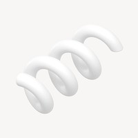 3D white squiggle spring shape