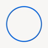 3D blue ring, geometric shape