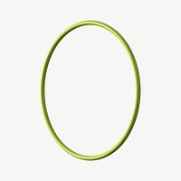 3D green oval ring, geometric shape