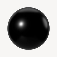 3D black sphere, geometric shape