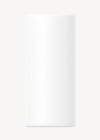 3D white cylinder, geometric clipart psd