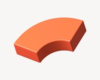 3D orange quarter torus clipart