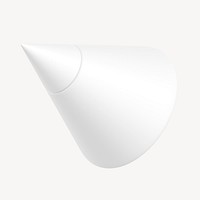 3D white cone shape, geometric design