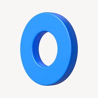 3D blue annulus, ring shape, geometric clipart psd