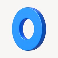 3D blue annulus, geometric ring shape