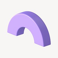 3D purple half torus clip art psd