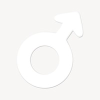Male gender symbol 3D clipart illustration 