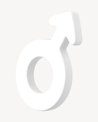 Male gender symbol 3D collage element psd