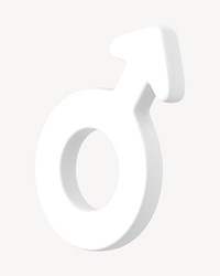 Man gender symbol 3D clipart illustration 