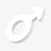 Man gender symbol 3D clipart illustration 